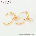 95132 xuping fantaisie conception boucle d&#39;oreille en or, en gros blanc perle boucle d&#39;oreille nouveaux modèles or boucles d&#39;oreilles créoles